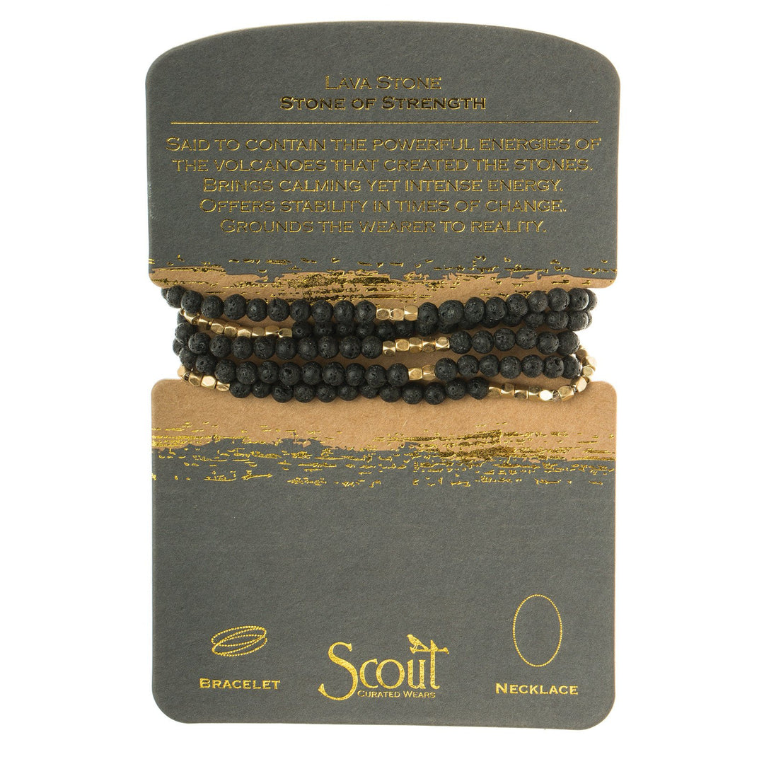 Stone Wrap Bracelet/Neck (Lava Stone)