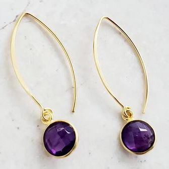 Amethyst Marquis Round Earrings
