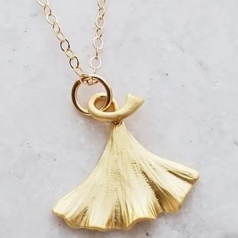 Gold Ginkgo Necklace
