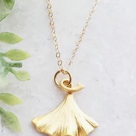 Gold Ginkgo Necklace