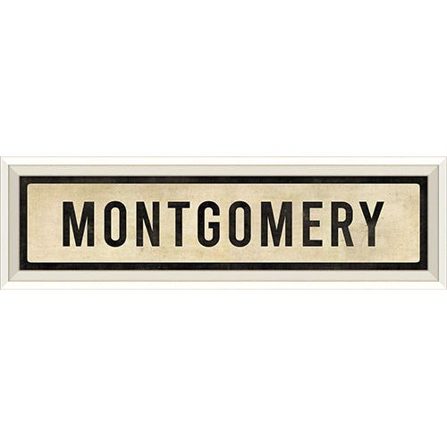 Montgomery Sign Black Font On White