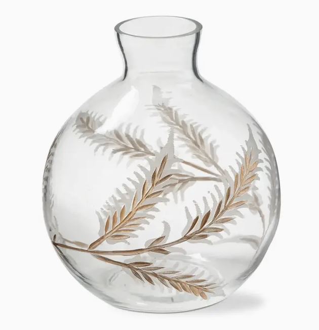 Botanical Etched Holiday Vase