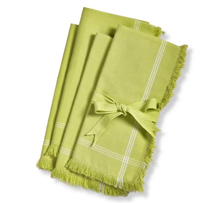 Citron Green Stripe Napkin Set
