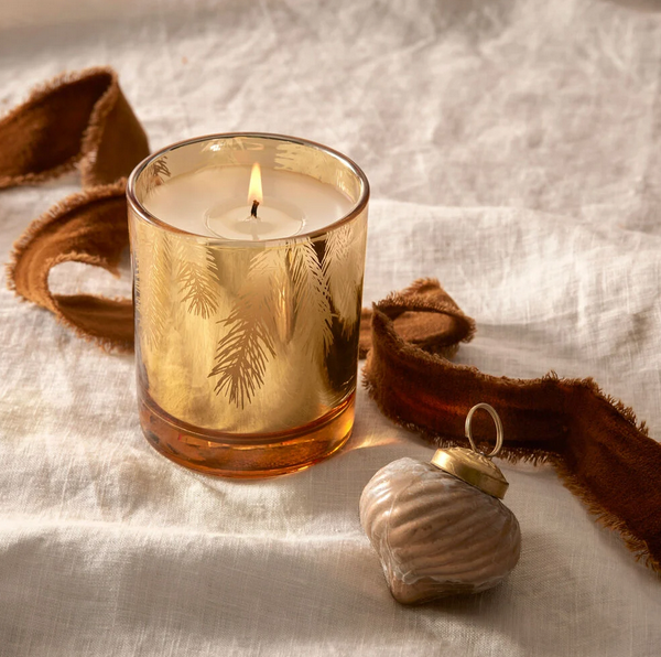 FFr Gold Poured Pine Needle Candle