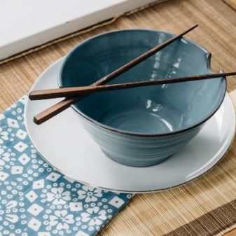 Blue Bowl/Chopstick Set