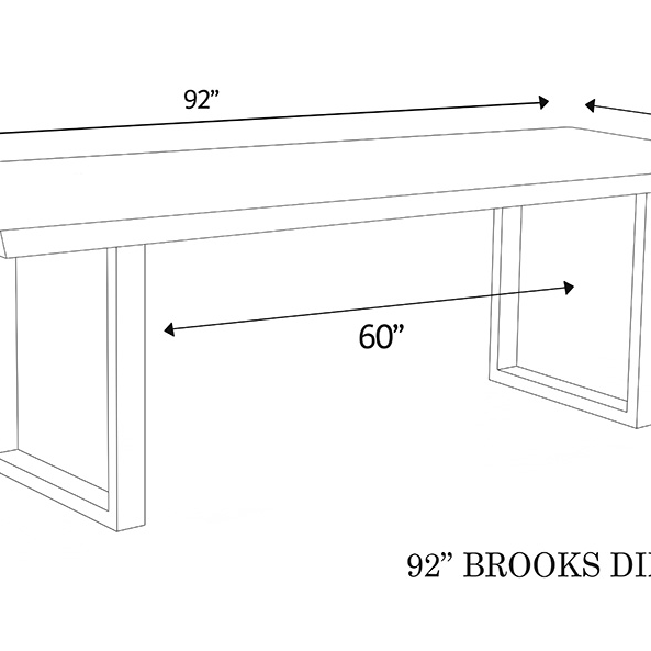 Brooks 92" U-Base Dining Table