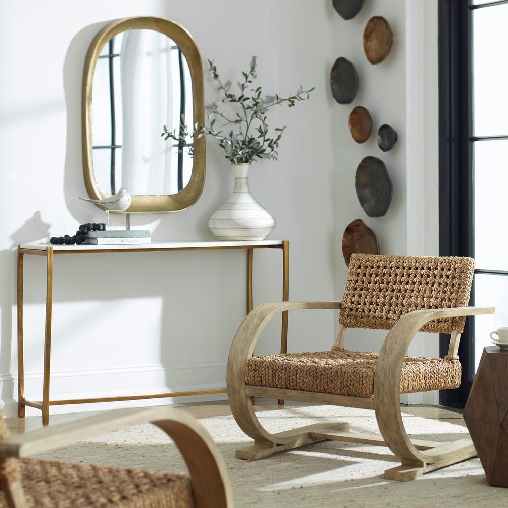 Bradano Arch Brass Mirror