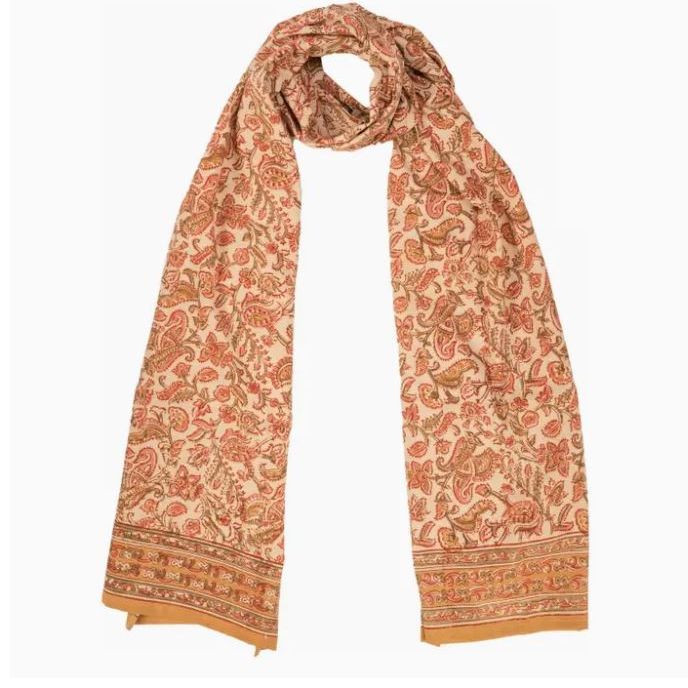 Orange Floral Scarf