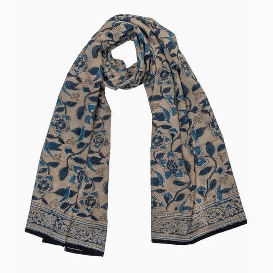 Blue Bird/Flower Scarf