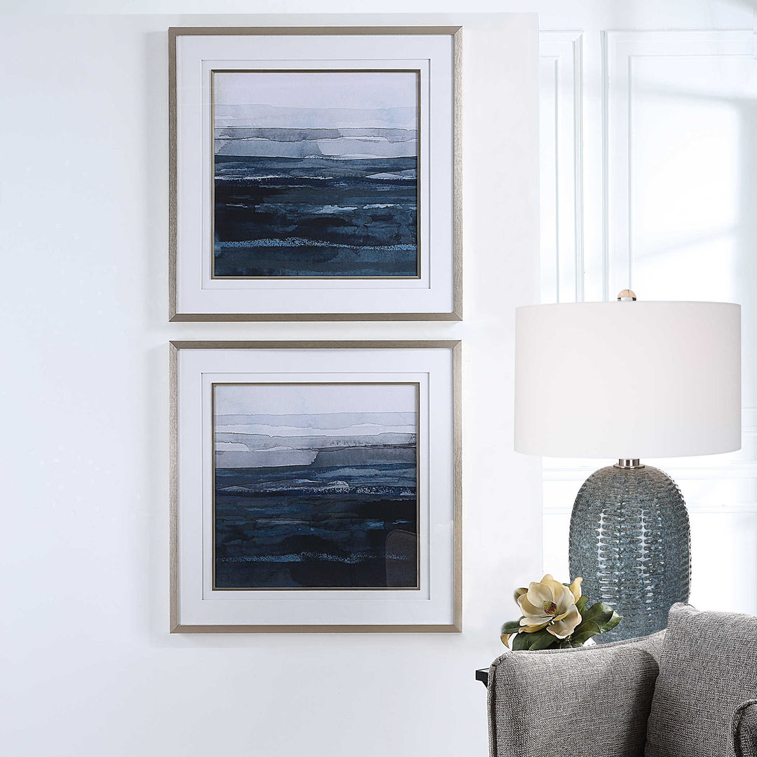 Rising Blue Framed Prints S/2