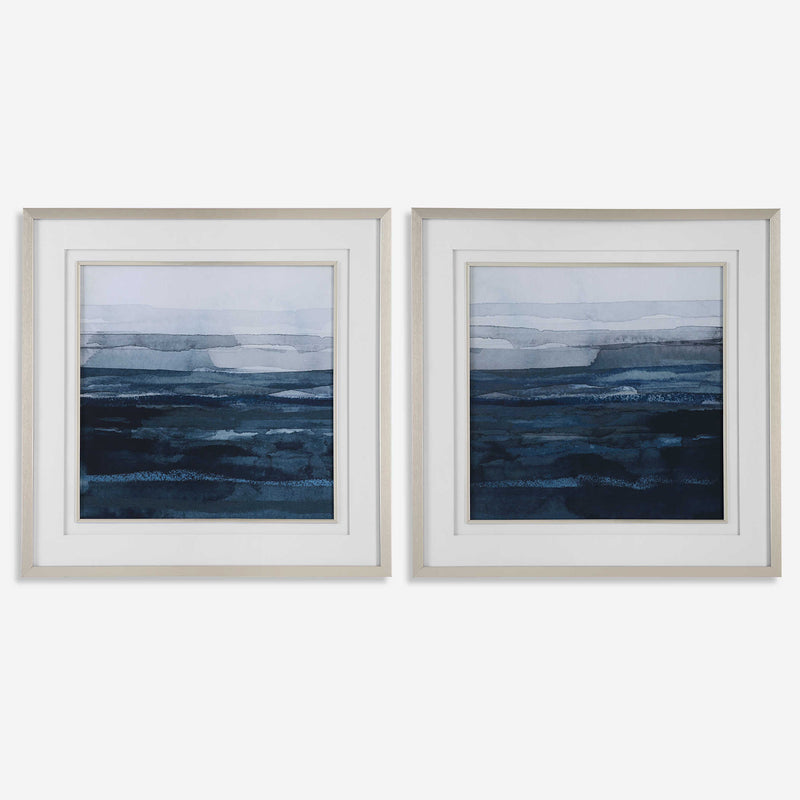 Rising Blue Framed Prints S/2