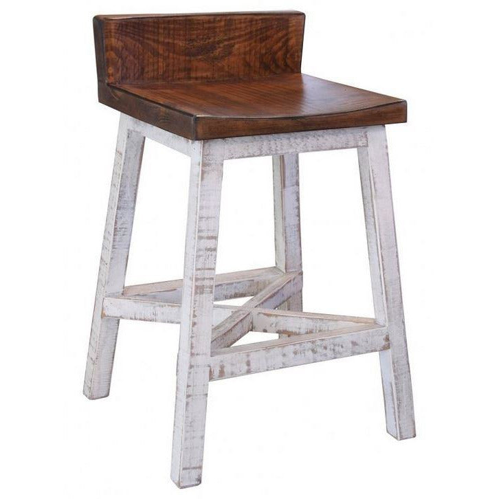 Counter 24"H Stool Wood Seat/White Base