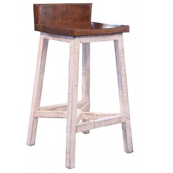 30" Farmhouse Stool with White Base