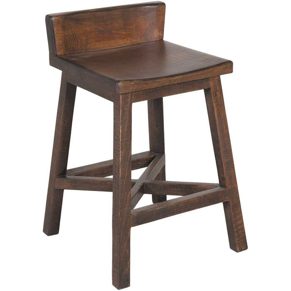 24" Farmhouse Stool with Brown Base
