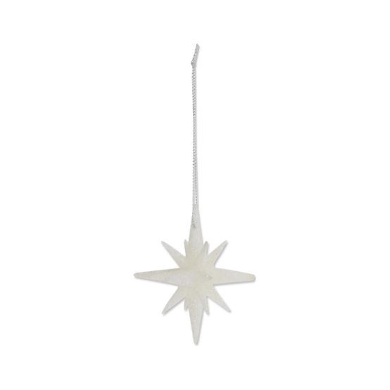 White Glitter Star Ornament