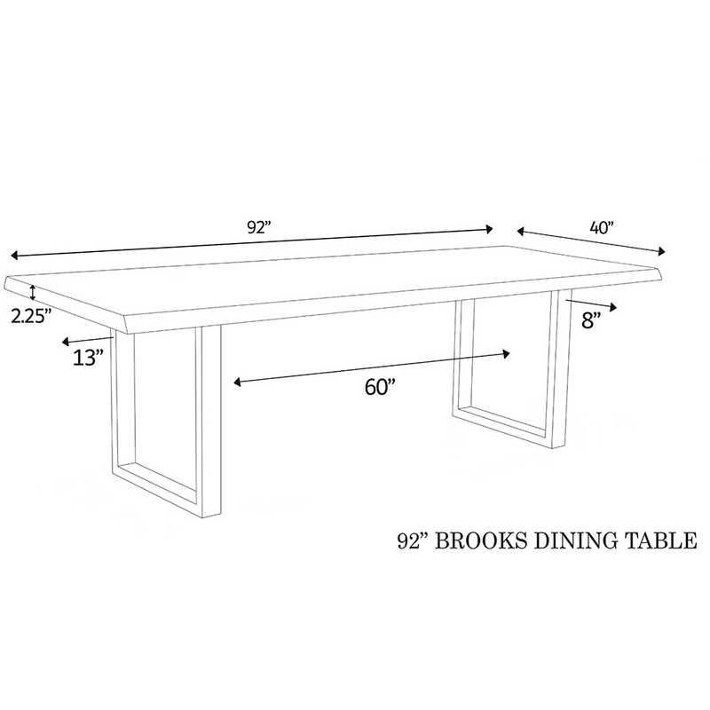 Brooks 92" U-Base Dining Table