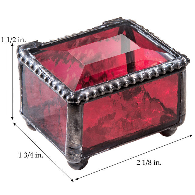 Red Stained Glass Ring Box