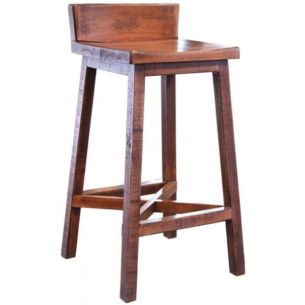 30" Farmhouse Stool with Brown Base