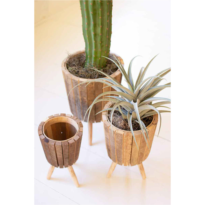 Round Wooden Planter (SM)