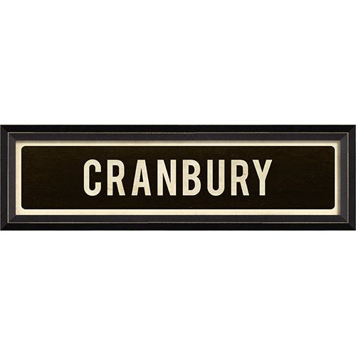 Cranbury Sign White Font On Black