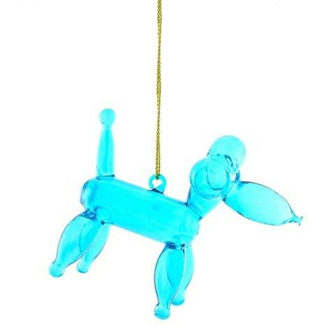 Balloon Poodle Ornament (Blue)