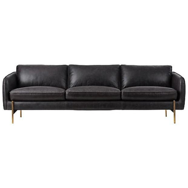 Milan Leather Sofa in Black