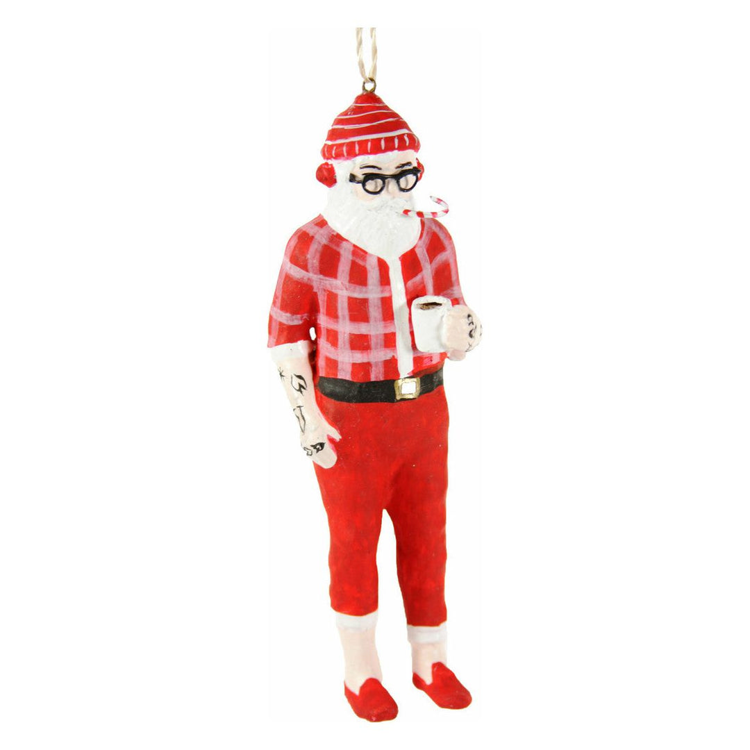 Hipster Santa Ornament