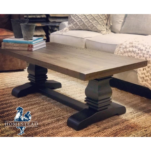 Detailed Trestle Coffee Table Chestnut