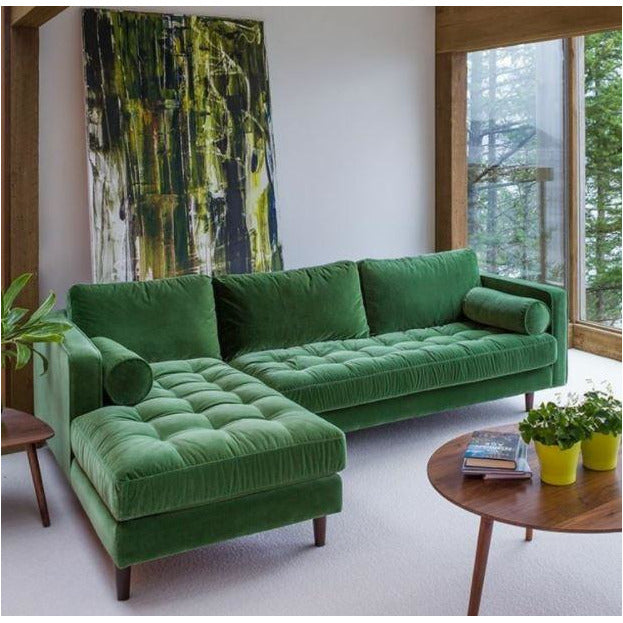 Roma Sectional - Emerald Green