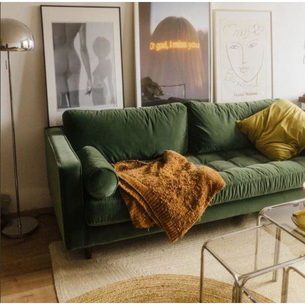 Roma Sofa in Emerald Green Velvet