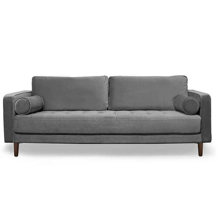Roma Sofa in Grey Velvet
