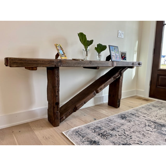 Rustic Beam Console Salvaged Beam Console – Homestead Princeton