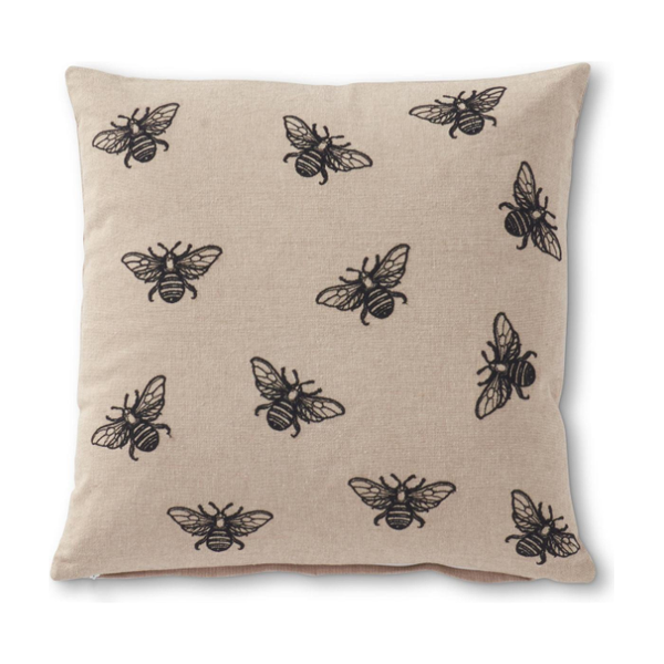 18" Tan Pillow w/Bees