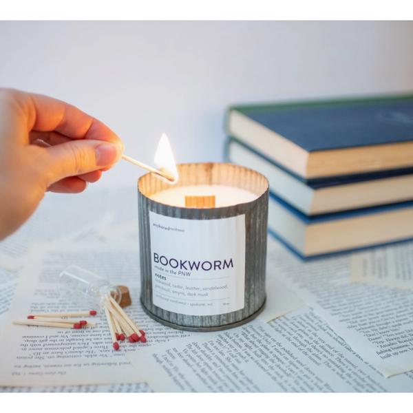 Bookworm Wood Wick Candle