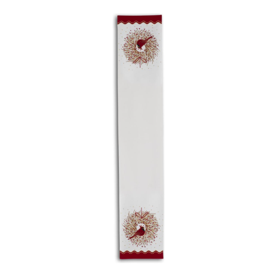 72" Cardinal Wreath Table Runner