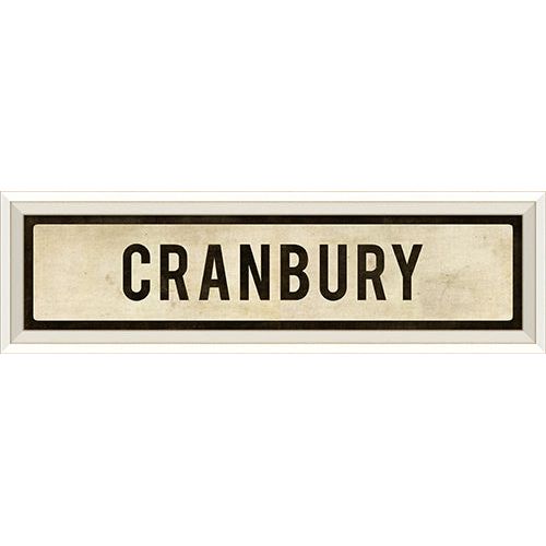 Cranbury Sign Black Font On White