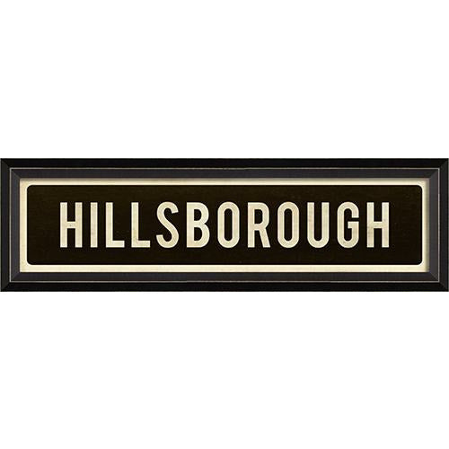 Hillsborough Sign White Font On Black