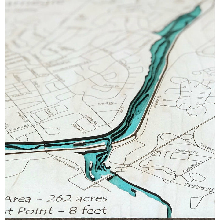 Lake Carnegie Map 16" X 20"