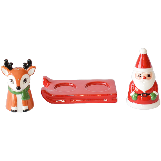 Santa/Reindeer/Sleigh Salt and Pepper