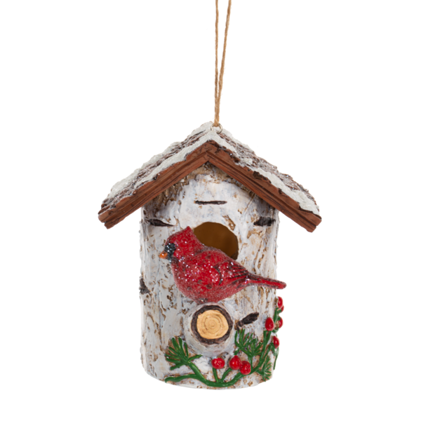 Birdhouse w/Cardinal Ornament
