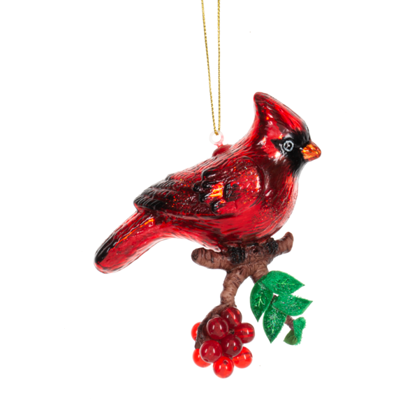 Cardinal w/Berry Ornament