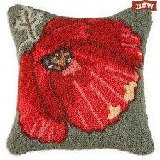 Poppy On Green Pillow