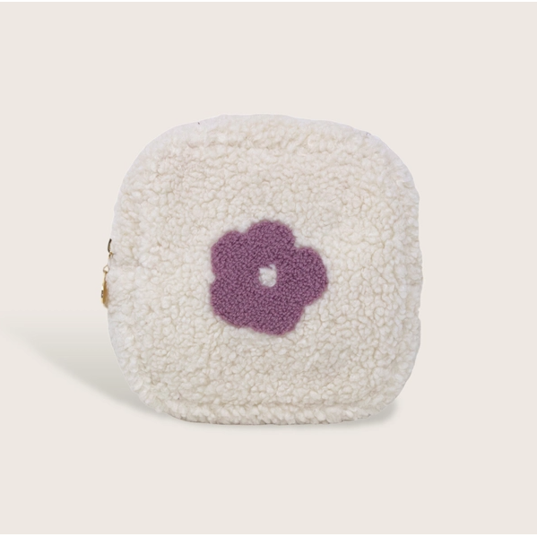 Square Purple Flower Pouch