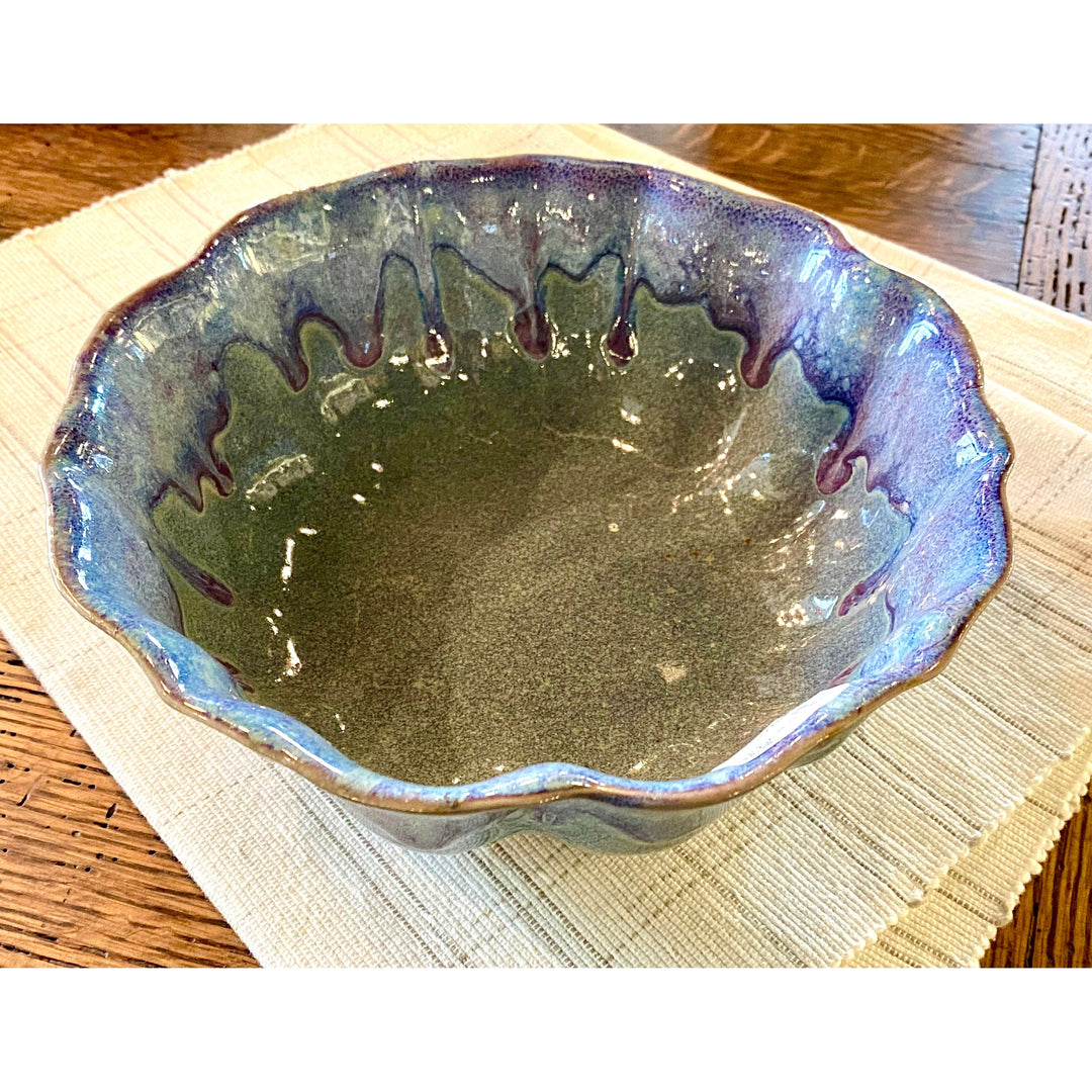 Large Sunrise Rippled Bowl