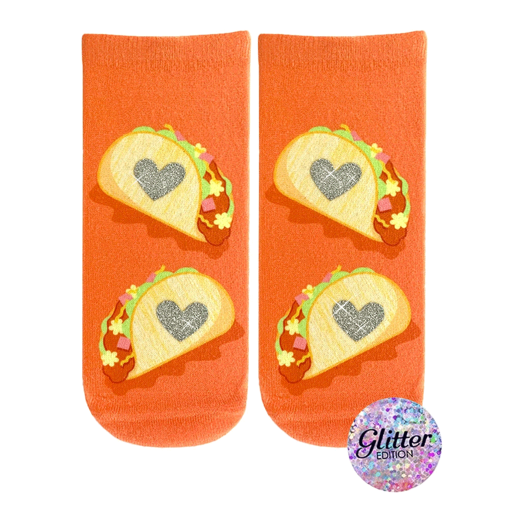 Taco Lover Glitter Ankle Socks