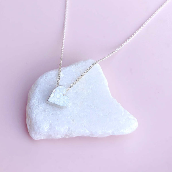 18" Tiny Silver Heart Necklace